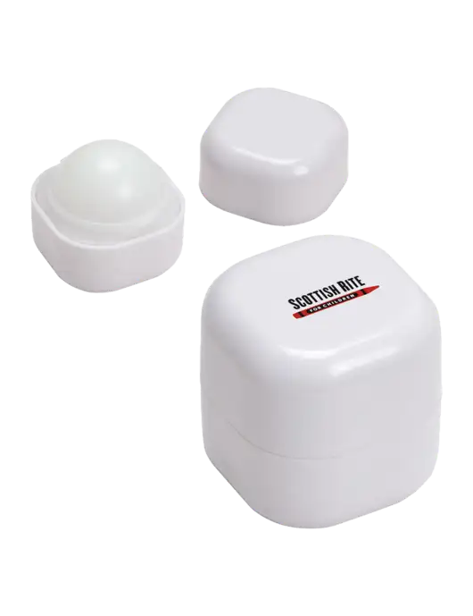 White Chap Cube Vanilla Lip Balm w/Scottish Rite for Children Logo