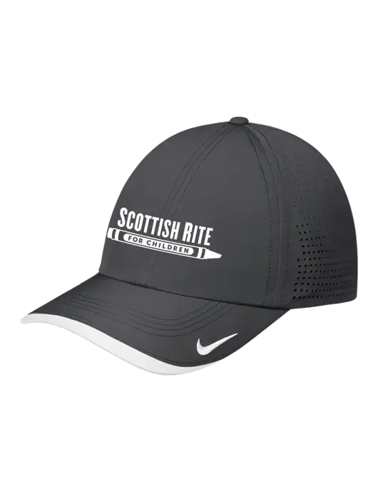 Nike Dark Grey/White Dri-FIT Perforated Performance Cap w/Scottish Rite for Children Logo