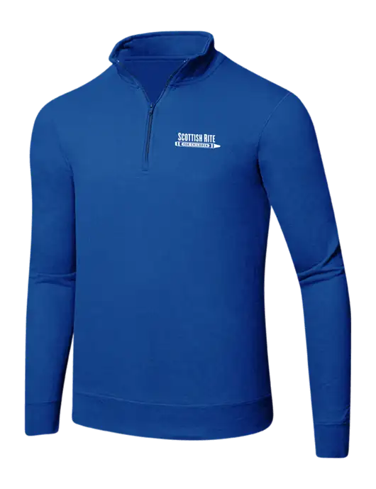True Royal 8.5 oz Ring Spun 1/4 Zip Pullover Sweatshirt w/Scottish Rite for Children Logo