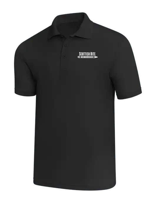 Black PosiCharge RacerMesh Polo w/Scottish Rite for Children Logo