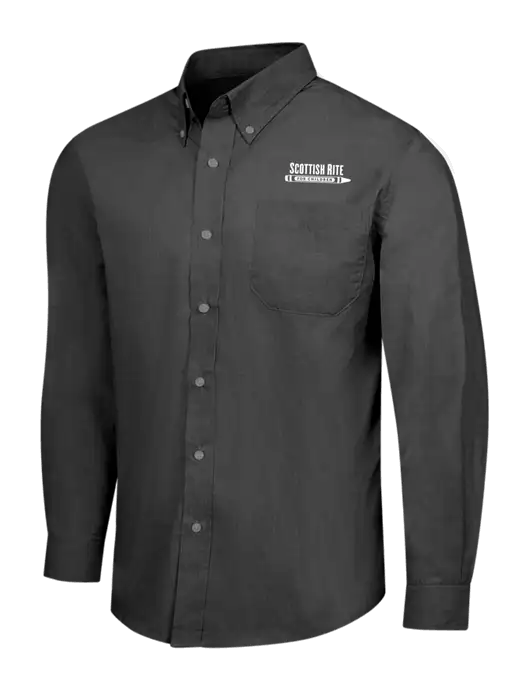 Soft Black Crosshatch Easy Care Shirt w/Scottish Rite for Children Logo
