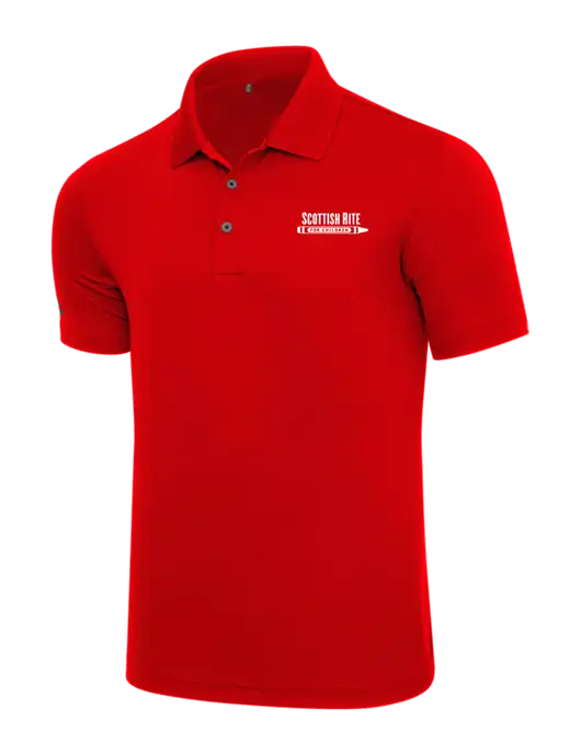 Adidas Red Performance Polo w/Scottish Rite for Children Logo
