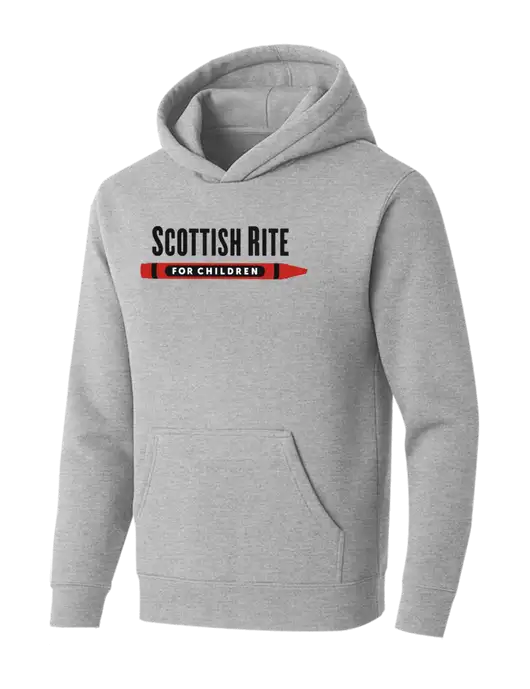 BELLA+CANVAS Light Grey Heather Sponge Fleece Pullover Hoodie w/Scottish Rite for Children Logo