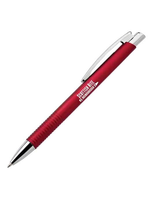 Malay Red Ballpoint Pen - Blue Ink w/Scottish Rite for Children Logo