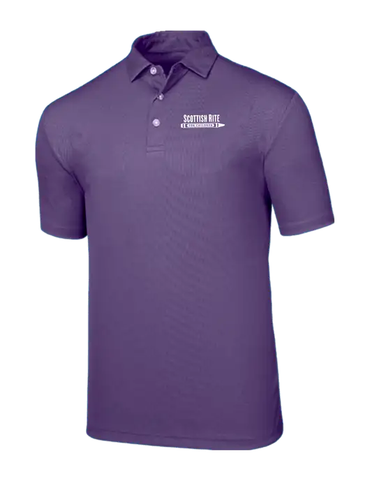 Callaway Birdseye Purple Polo w/Scottish Rite for Children Logo