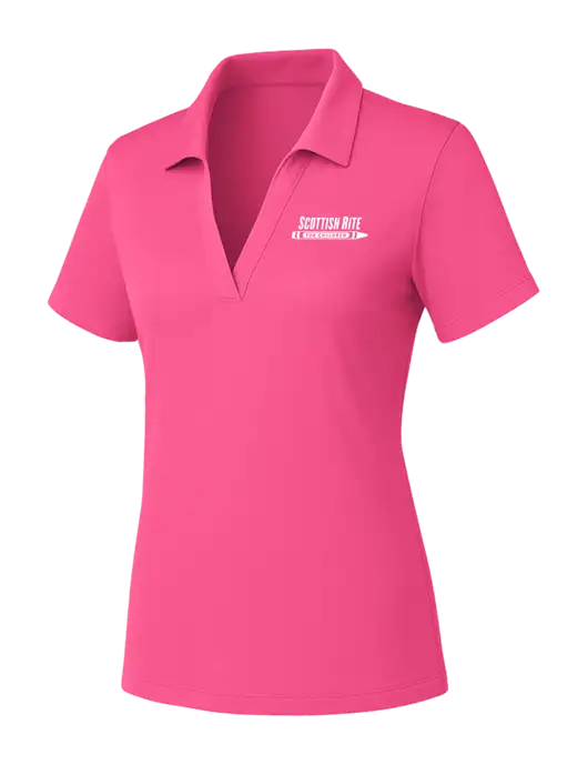 Womens Pink PosiCharge RacerMesh Polo w/Scottish Rite for Children Logo