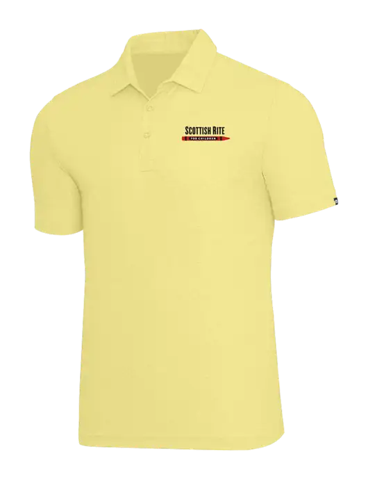 TravisMathew Light Yellow Heather Oceanside Polo w/Scottish Rite for Children Logo