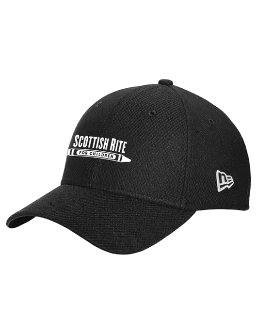 New Era Diamond Era Black Stretch Cap w/Scottish Rite for Children Logo