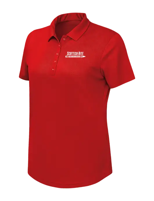 Callaway Womens Birdseye Red Polo w/Scottish Rite for Children Logo