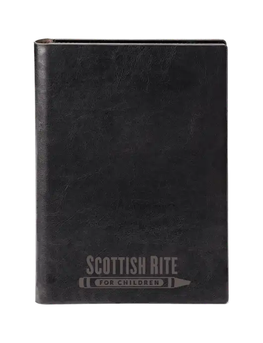 Fabrizio Black 7 x 9.625 Padfolio & Notepad w/Scottish Rite for Children Logo
