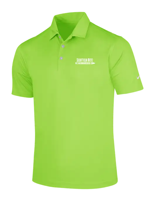 NIKE Light Kelly Green Dri-Fit Vertical Mesh Polo w/Scottish Rite for Children Logo