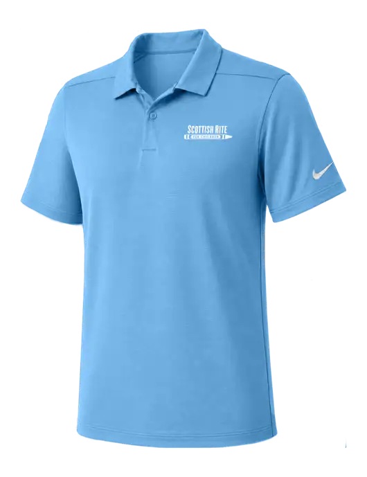 Nike Light Blue Dry Essential Solid Polo w/Scottish Rite for Children Logo