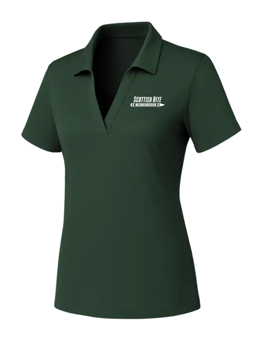 Womens Dark Green PosiCharge RacerMesh Polo w/Scottish Rite for Children Logo
