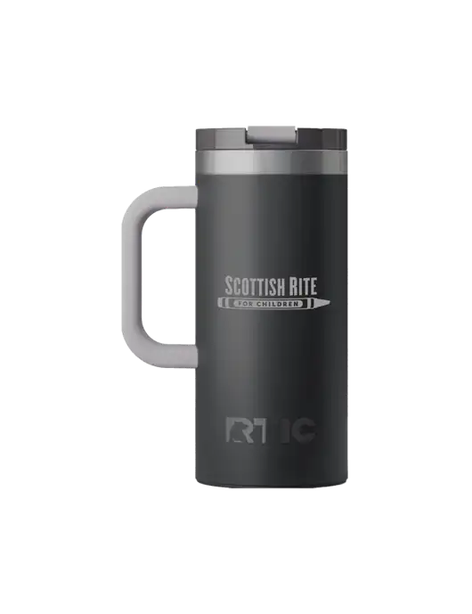 RTIC Road Trip 16 oz Charcoal Travel Mug w/Scottish Rite for Children Logo