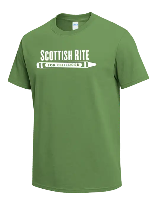 Light Kelly Green Heavyweight 6.1 oz T-Shirt w/Scottish Rite for Children Logo