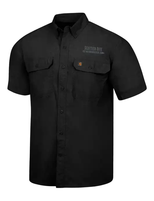 Carhartt Force Black Solid Short Sleeve Shirt w/Scottish Rite for Children Logo