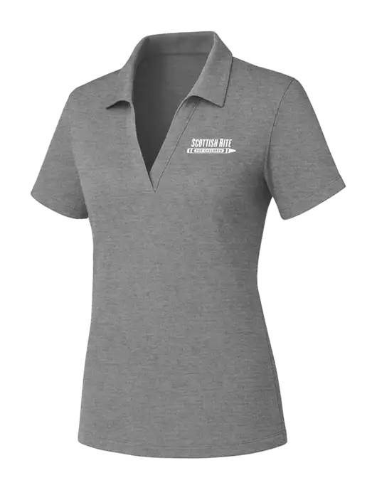 Womens Medium Grey Heather PosiCharge RacerMesh Polo w/Scottish Rite for Children Logo