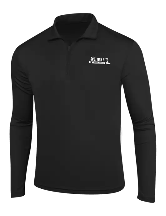 Black PosiCharge Competitor 1/4 Zip Pullover w/Scottish Rite for Children Logo