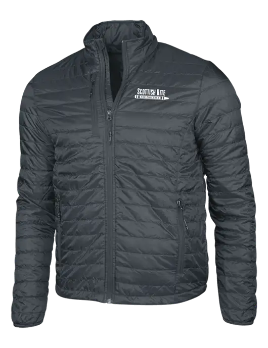 Dark Grey Puffy Packable Jacket w/Scottish Rite for Children Logo