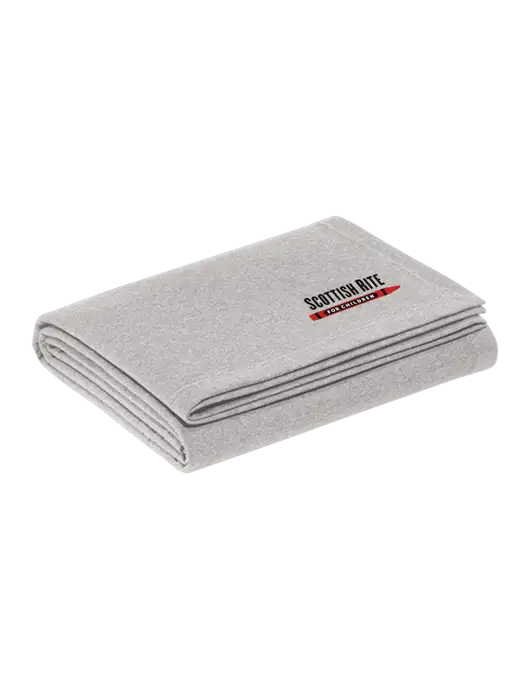 Recycled Light Heather Grey Blanket w/Scottish Rite for Children Logo