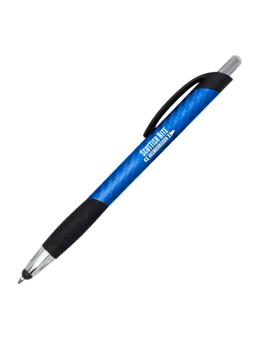 Sunray Blue Stylus Pen - Black Ink w/Scottish Rite for Children Logo