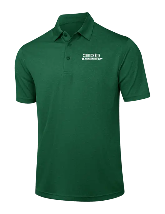 Dark Green Heather Contender Polo w/Scottish Rite for Children Logo