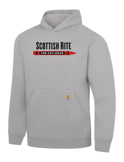 Carhartt Light Grey Heather Midweight Hooded Sweatshirt w/Scottish Rite for Children Logo