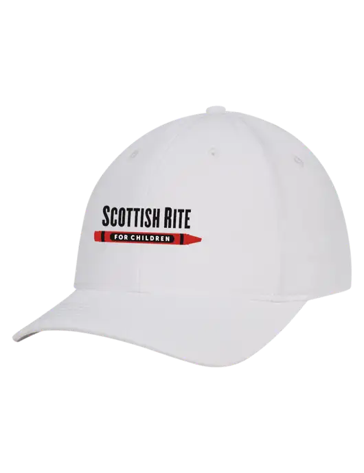 White Nylon Twill Performance Cap w/Scottish Rite for Children Logo