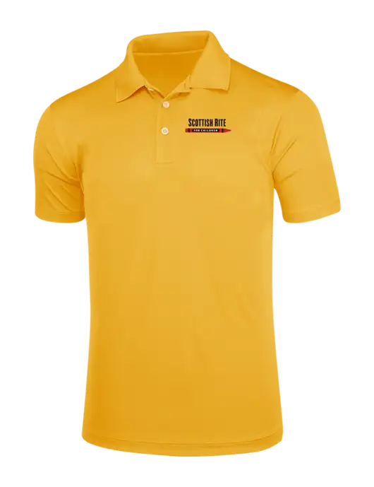 Yellow Gold Micropique Sport-Wick Polo
 w/Scottish Rite for Children Logo