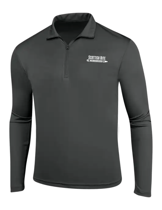 Dark Grey PosiCharge Competitor 1/4 Zip Pullover w/Scottish Rite for Children Logo