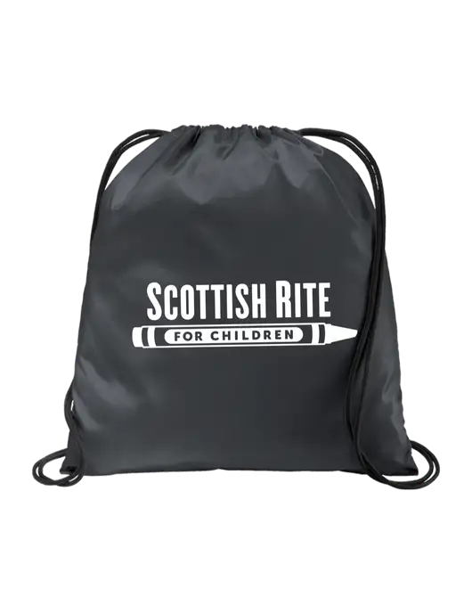Drawstring  Graphite Grey Cinch Pack w/Scottish Rite for Children Logo