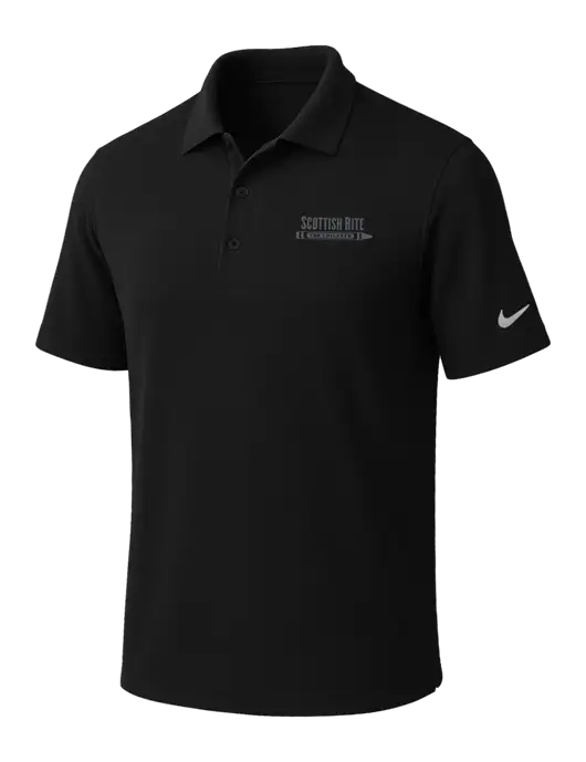 NIKE Black Dri-Fit Micro Pique Polo w/Scottish Rite for Children Logo