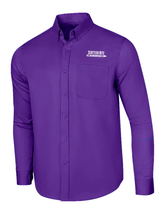 Long Sleeve Purple Superpro React Twill Shirt w/Scottish Rite for Children Logo