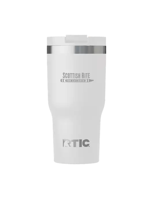 RTIC Essential 20 oz White Tumbler w/Scottish Rite for Children Logo