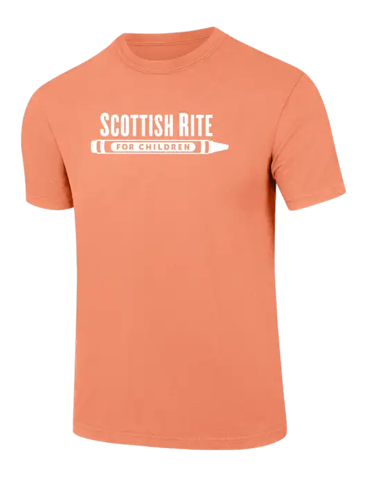 Comfort Colors 6.1 oz Orange Heavyweight Ring Spun T-Shirt w/Scottish Rite for Children Logo