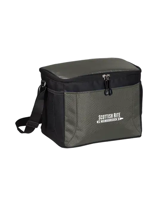 12 Can Grey/Black Cube Cooler w/Scottish Rite for Children Logo