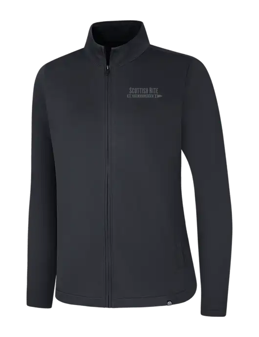 TravisMathew Womens Black Coveside Full-Zip w/Scottish Rite for Children Logo