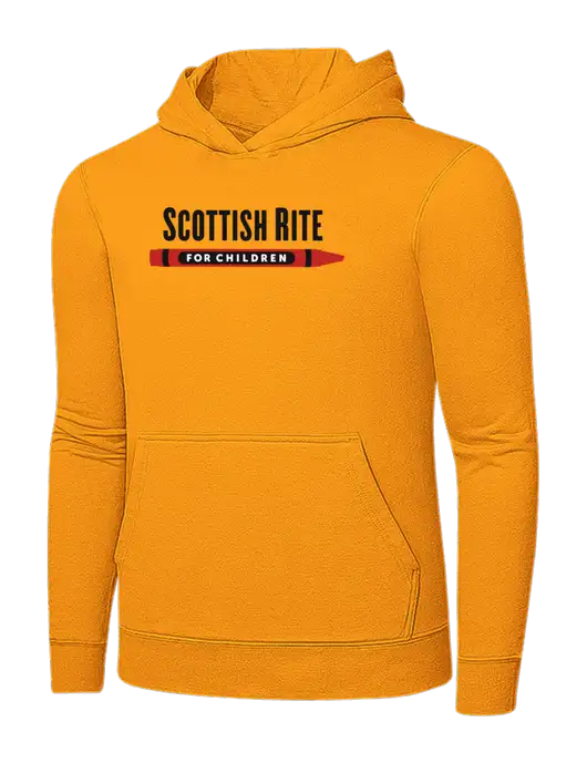Yellow Gold 7.8 oz Ring Spun Hooded Sweatshirt w/Scottish Rite for Children Logo