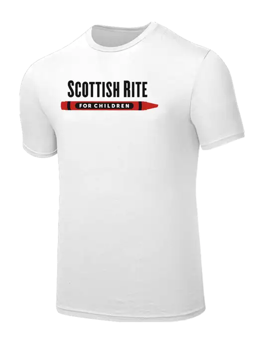 Seriously Soft White T-Shirt w/Scottish Rite for Children Logo