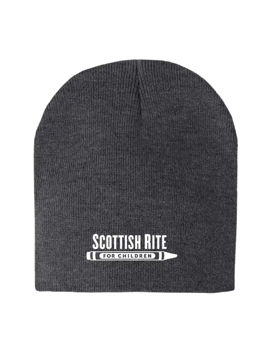 Charcoal Heather Element Knit Beanie w/Scottish Rite for Children Logo