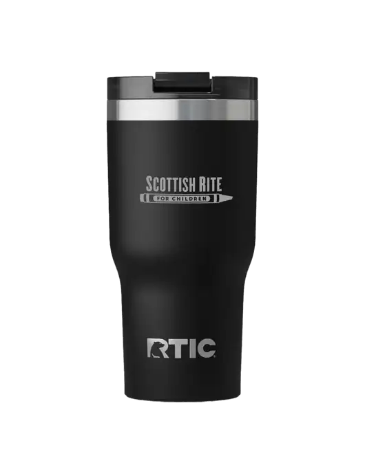 RTIC Essential 30 oz Black Tumbler w/Scottish Rite for Children Logo