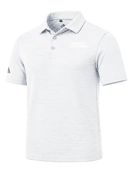 Adidas White Textured Stripe Polo w/Scottish Rite for Children Logo
