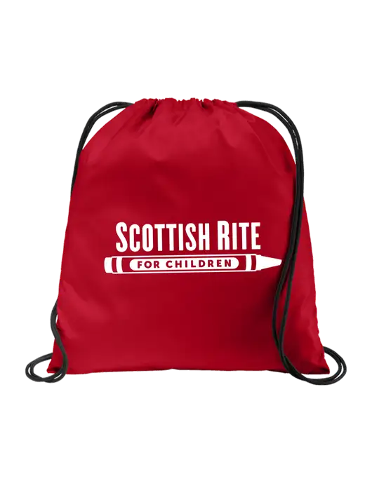 Drawstring True Red Cinch Pack w/Scottish Rite for Children Logo