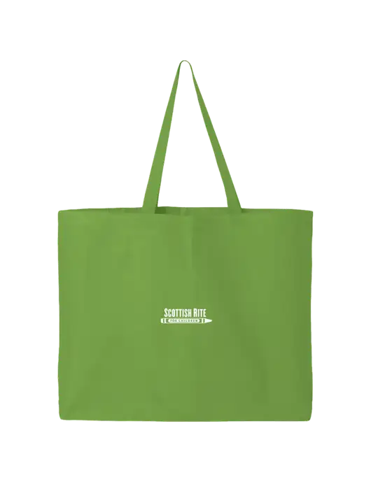 Sturdy Canvas Lime Green Tote w/Scottish Rite for Children Logo