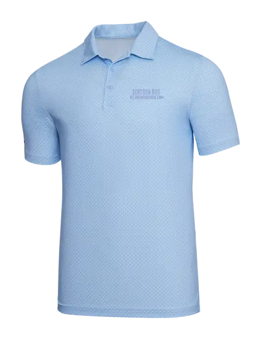 Adidas Light Blue Diamond Dot Print Polo w/Scottish Rite for Children Logo