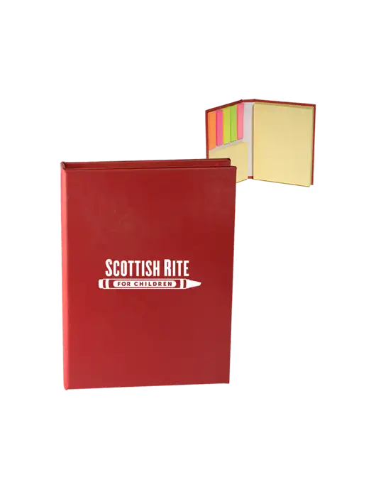 Red Sticky Book Folio, 3.125 x 4.125 w/Scottish Rite for Children Logo