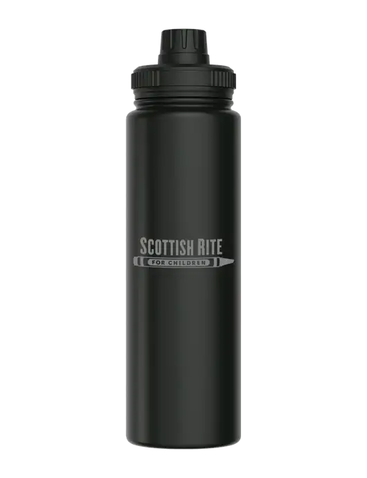 Liquid Life Black Sport Bottle w/Scottish Rite for Children Logo