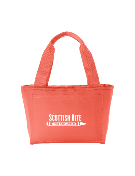 Iso Dark Coral Lunch Tote w/Scottish Rite for Children Logo