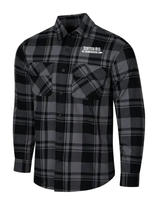 Medium Grey/Black Plaid Flannel Shirt w/Scottish Rite for Children Logo