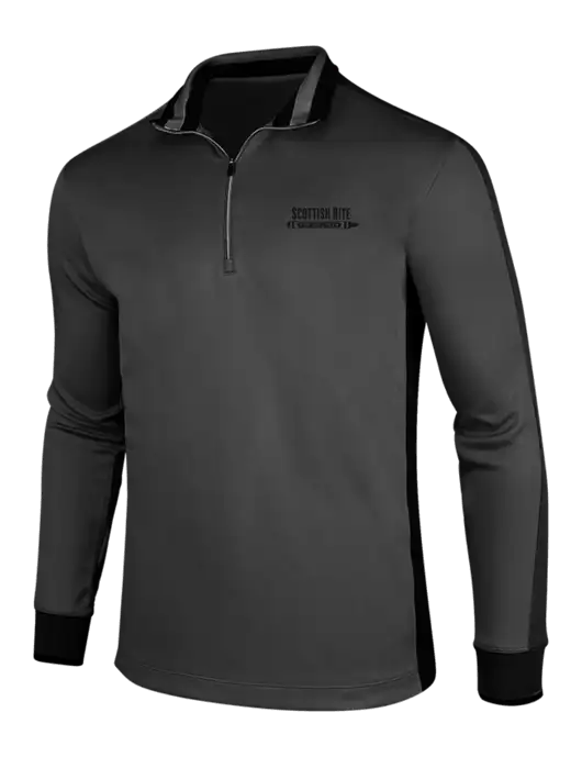 NIKE Anthracite Heather/Black Dry-Fit 1/2 Zip Cover-Up w/Scottish Rite for Children Logo